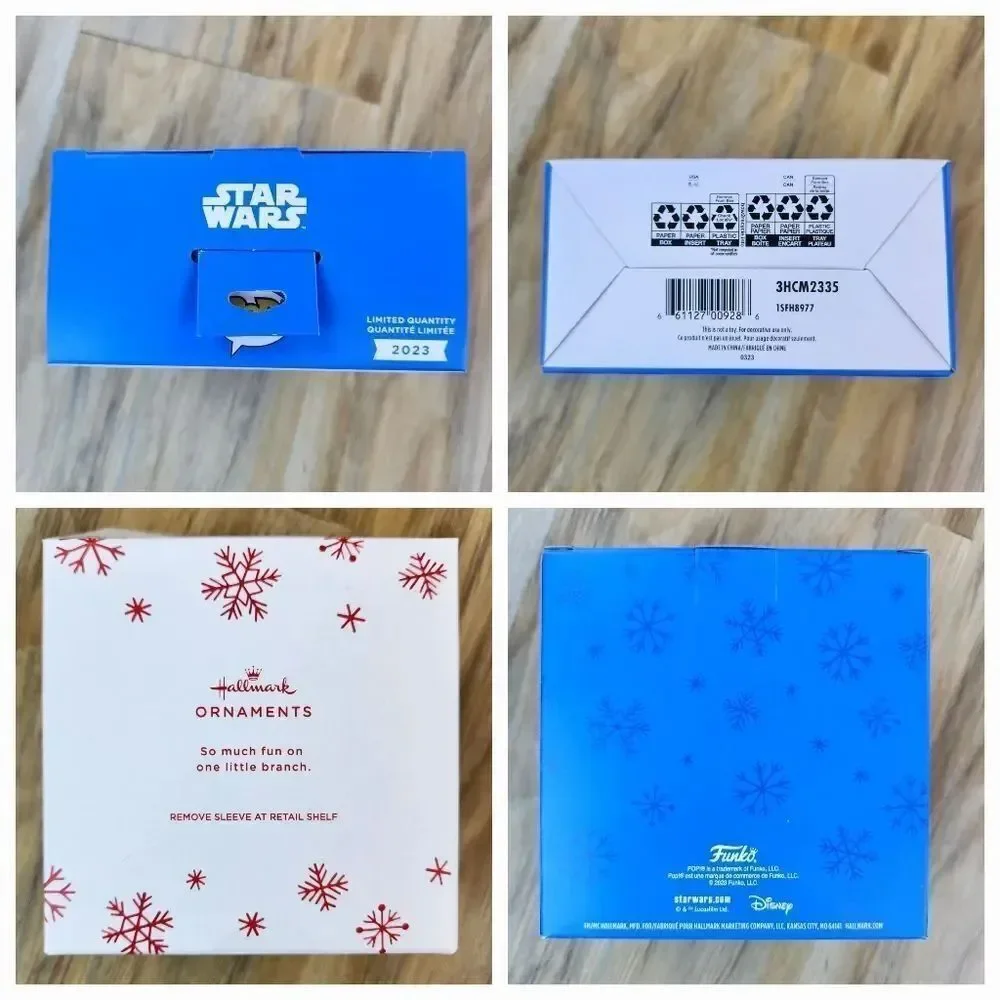 🩵NIB Star Wars Hallmark Chewbacca & Wicket Funko Pop Ornament Set